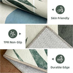 Indoor Outdoor Area Rug, Mid Century Outdoor Patio Rug, Washable Abstract Art Leaves Eucalyptus Rugs, Non-Slip Carpet for Camping, Living Room, Bedroom, Deck(8x10)