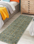 Keen Home Design 2x12 Rug - Machine Washable Runner Rug with Non-Slip Backing, Ideal for Hallway, Entryway, Kitchen, Laundry Room - Vintage, Easy Clean, Durable, Low Pile - (2'6" x 12')