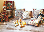 Tache Rococo Elegant Ornate Ivory Colorful Paisley Cotton Linen 18x18 Tapestry Woven Cushion Throw Pillow Cover 2 Pieces