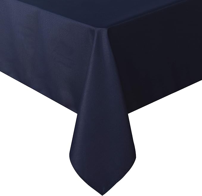 sancua Rectangle Tablecloth - 54 x 108 Inch - Stain and Wrinkle Resistant Washable Polyester Table Cloth, Decorative Fabric Table Cover for Dining Tables, Buffet Parties and Camping, Navy