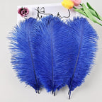 THARAHT Blue Ostrich Feathers 12pcs Natural Bulk 8-10Inch 20cm-25cm for Crafts Wedding Party Centerpieces Easter Gatsbi and Home Decoration Feathers