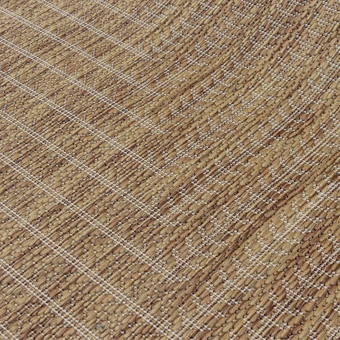 Adiva Rugs Outdoor Indoor Area Rug, Weather Resistant, Easy to Clean, Stain Resistant Floor Mat for Dining Room, Backyard, Deck, Patio (Wooden, 2' x 3')
