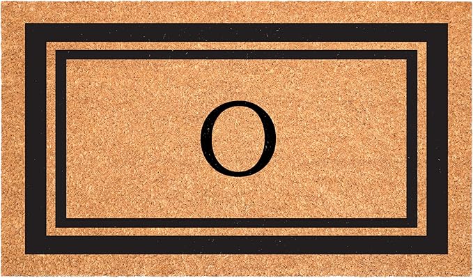 Calloway Mills 152962448 Black Border 24" x 48" Monogram Doormat (Letter O)