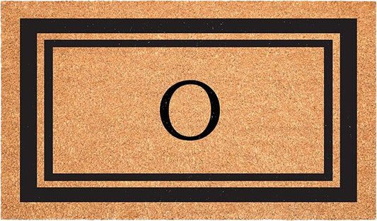 Calloway Mills 152961830O Black Border 18" x 30" Monogram Doormat, (Letter O)