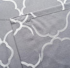 Miuco Moroccan Embroidered Semi Sheer Curtains Faux Linen Grommet Curtain Panels for Bedroom 52 x 95 Inch 2 Panels, Grey
