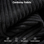 ovios 104" Cloud Sectional Couch with L-Shape Chaise,Modern Modular Sofa with Deep Seat, Upholstered Couches for Living Room Bedroom,No Assembly Required, Black (Corduroy Fabric)