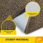 JSEI Dirt Trapper Door Mat 20"x32" Non-Slip Washable Entrance Mat, Dog Doormats, Absorbent & Fade-Resistant Floor Mats, Low Profile Welcome Mats for Entryway, Front Door, and Inside Entrance, Brown