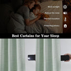 RAIN CITY Light Green Linen Blackout Curtains 108 Inch Long for Living Room,2 Panels Pinch Pleated Drape with Hooks Back Tab Boho Decor, Textured Full Black Out Curtains for Bedroom 50 x 108