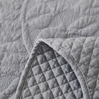 MarCielo 3-Piece 100% Cotton Oversized Bedspread Lightweight Quilt Coverlet Embroidery Farmhouse Bedding Set T0 (Light Grey, Oversized Queen (100"x106"))