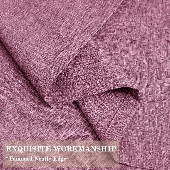 Extra Wide 100% Blackout Linen Textured Curtains - Room Dividers, W200 x L84 (1 Panel), Pinch Pleat Drapes for Living Room, Full Light Block Out Drapery for Sliding Door, Lilac