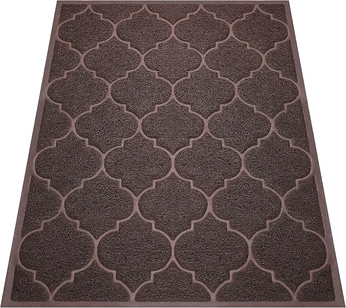 Cosyearn Door Mat, Front Door Mat, 46x35, Welcome Mats for Entryway,Garage,High Traffic Areas, Jumbo Size, Doormat Entrance, Waterproof Mat, Easy Clean, Outdoor Indoor Floor Mat,Non Slip (Brown)