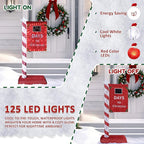 5FT Lighted Christmas Countdown Sign, Remote Control Available Within 0-60 Days, Holiday Countdown Sign Decor with 125 LED Lights, Freestanding Glittered Holiday Display for Outdoor, Indoor