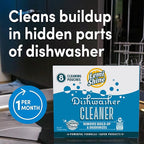 Lemi Shine Natural Dishwasher Cleaner Powered By Citric Acid | 100% Guaranteed Hard Water Cleaning Powder | Eco-Friendly Dishwasher Cleaner and Deodorizer With Fresh Lemon Scent (8 Count)