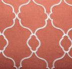 MIUCO Moroccan Embroidered Semi Sheer Curtains Faux Linen Grommet Window Curtains for Girls Room 52 x 63 Inch 2 Panels, Rust
