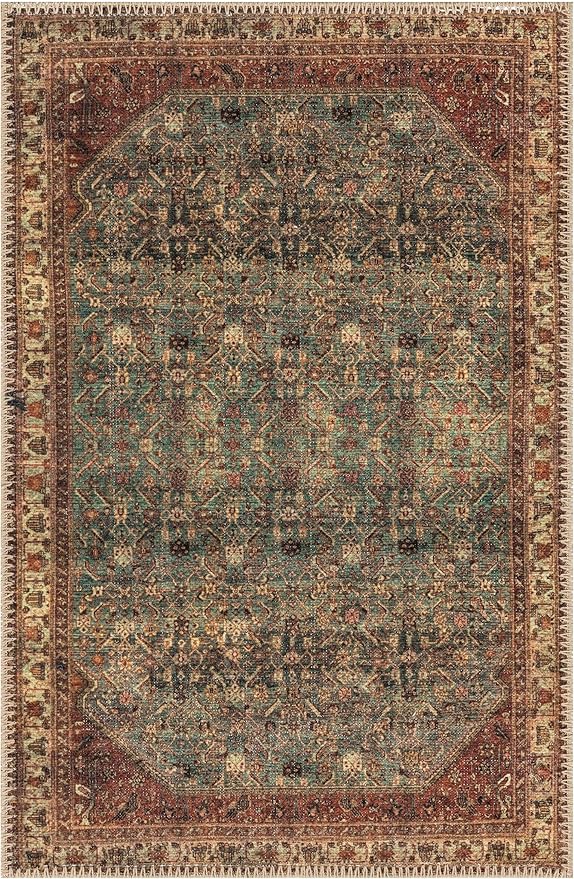 Keen Home Design 2x3 Rug - Machine Washable Entry Rug with Non-Slip Backing, Ideal for Enteryway, Kitchen, Bathroom, Laundry Room - Vintage, Easy Clean, Durable, Low Pile Rug - (2' x 3')