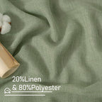 LAMIT Sage Green Linen Curtains 84 inch Length, Semi Sheer Light Filtering Living Room Decor Panels Bronze Grommet Neutral Boho Drapes for Bedroom, 2 Panels Set, 34 x 84 Inch