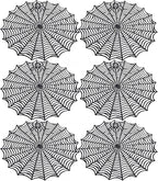 Sfcddtlg 6 Pcs Halloween Spider Web Placemats, 15" Heat Insulation Halloween Placemats Spider Web Table Mats, Hollow Out Spiderweb Coasters Placemat for Dining Table Party Decoration