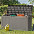 YITAHOME 60 Gallon Resin Deck Box, Weather Resistant Outdoor Rattan Storage Box, Lockable Indoor Outdoor Storage for Supplies and Essentials, Taupe
