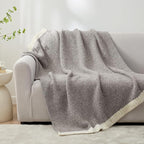 Snuggle Sac Grey Throw XL Blanket, Super Soft Warm Oversized Throw Knit Blankets Fuzzy Plush, Dark Grey, 50x70 inches