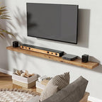 72" Floating Shelves, Live Edge Elm Wood Floating Shelf for Wall, Wall-Mounted Display Shelves with Invisible Heavy-Duty Bracket, Long Floating Shelf for Bathroom, Kitchen, Living Room, Natural Color