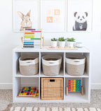 OrganiHaus Woven Storage Baskets for Organizing, Cotton Rope Organizer Bins for Shelves, Closet & Nursery, Dog Toy Basket, Decorative Bins for Toys, Towels & Books - 15x10x9, Brown