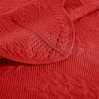 MarCielo 3-Piece Christmas Quilt 100% Cotton Oversized Bedspread Lightweight Coverlet Embroidery Christmas Tree Pattern Bedding Set (TC Red, Oversized Queen (100"x106"))