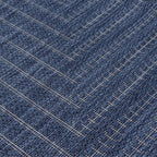 Adiva Rugs Outdoor Indoor Area Rug, Weather Resistant, Easy to Clean, Stain Resistant Floor Mat for Dining Room, Backyard, Deck, Patio (Navy Weiss, 8' x 10')