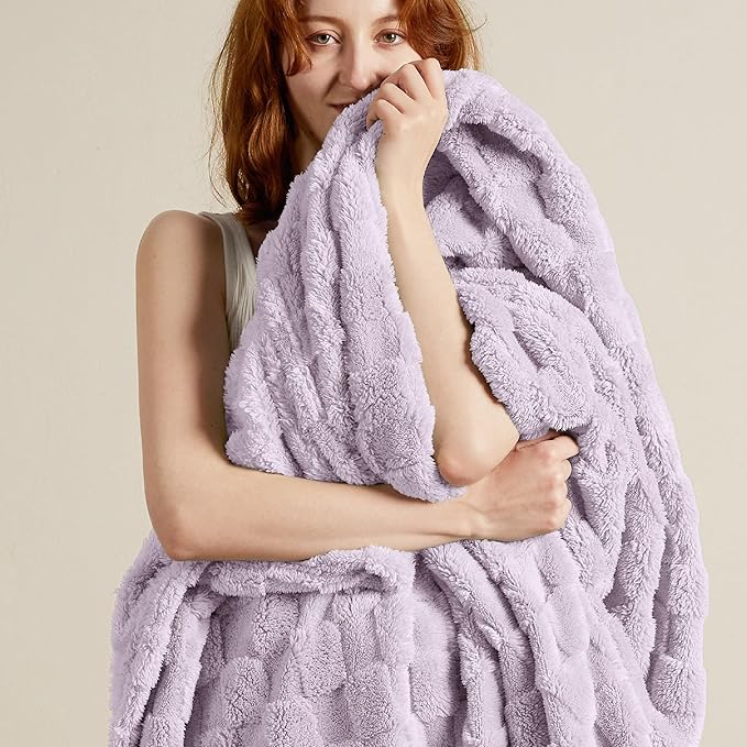 Bedsure GentleSoft King Size Blanket for Bed - Super Soft Cozy Blankets for Women Men Girls, Large Fuzzy Fleece Throw for Bedroom Decor, Lavender Fog,108x90 Inches