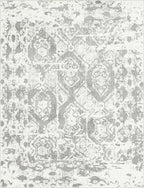 Unique Loom Rosso Collection Vintage, Geometric, Bohemian, Traditional, Distressed, Southwestern Area Rug, Rectangular 8' 0" x 10' 0", Light Gray/Ivory