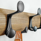 SKOLOO 24-Inch Wood Burnt Coat Rack Wall Mount with 5 Triple Hooks - Ideal for Family Entrances, Classrooms, and Pet Supplies Storage - Perfect Coat Hooks for Wall