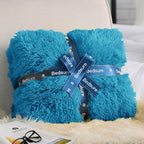 Bedsure GentleSoft Fluffy Bright Blue Throw Blanket Gifts for Women, Men, Soft Fleece Cozy Fuzzy Sherpa Plush Warm Minky Thick Faux Fur Throws for Couch, Blue Decor House Blanket Gifts for Her, 50x60