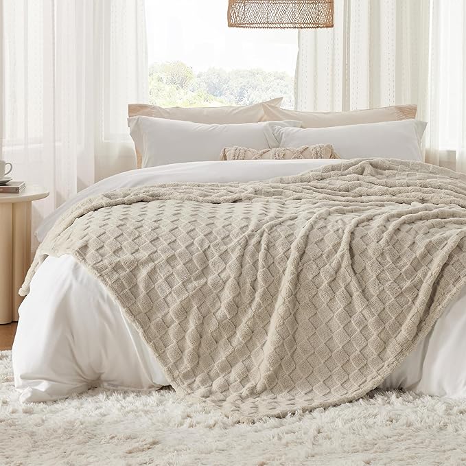 Bedsure GentleSoft California King Blanket for Bed - Super Soft Cozy Blankets for Women Men Girls, Large Fuzzy Fleece Throw for Bedroom Decor, Light Brown, 102x96 Inches