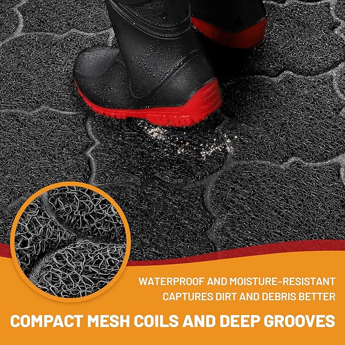 Door Mat Outdoor, 29x17, Welcome Mats for Entryway, Front Doormat for Home Entrance, Patio, Garage, RV Mats for Outside, Indoor Floor Mat, Durable, Non-Slip, Catches Muddy and Dirt(Black)