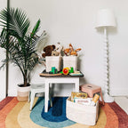 OrganiHaus Set of 3 Woven Storage Baskets for Organizing, Cotton Rope Organizer Bins for Shelves, Closet & Nursery, Dog Toy Basket, Decorative Bins for Toys, Towels & Books - 15x10x9, Rainbow Stitches