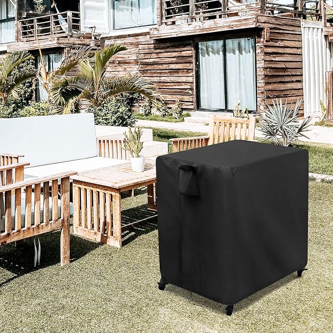 Kingling Outdoor Pizza Oven Table Cover for Ooni Medium Table, Waterproof Outdoor Grill Prep Table Cover Pizza Oven Stand Cover - 32''L x 24''W x 35''H(Black)