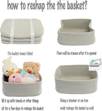 Small Woven Storage Baskets 13“X9”X5“ Decorative Rope Bins for Organizing Shelves, Closets, and Toys, Empty Gift Baskets, Cute Organizer Basket for Home and Office (grey, Large)