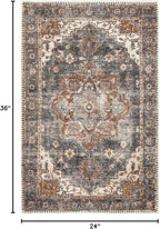 Keen Home Design 2x3 Rug - Machine Washable Entry Rug with Non-Slip Backing, Ideal for Enteryway, Kitchen, Bathroom, Laundry Room - Vintage, Easy Clean, Durable, Low Pile Rug - (2' x 3')