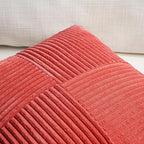 Fancy Homi 2 Packs Red Long Lumbar Decorative Throw Pillow Covers 12x24 Inch for Couch Bed Sofa, Holiday Christmas Home Decor Gift, Soft Striped Corduroy Rectangle Accent Cushion Case 30x60 cm