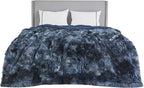Bedsure GentleSoft Fluffy Tie Dye Navy Blue King Size Blanket for Bed, Thick Soft Sherpa Faux Fur Fleece Bedding Fuzzy Plush Winter Warm Large King Blanket, Cozy Blue Gifts for Men Women, 108x90
