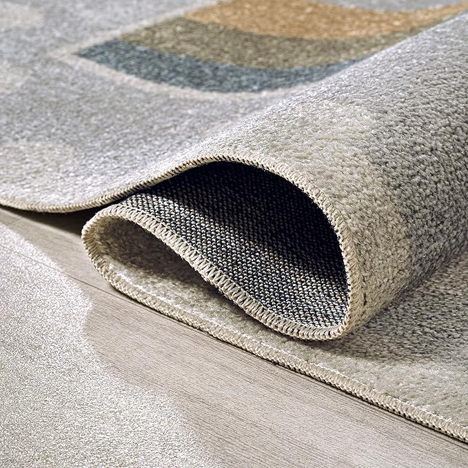 JONATHAN Y Machine-Washable Gray/Ivory/Yellow Indoor Area Rug, 8x10, Minha Rainbow Dots, Kids & Novelty, Casual, Classic, Bedroom, Kitchen, Living Room, Easy-Cleaning, Non-Shedding (KDW102A-8)