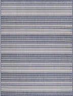 Stripe Outdoor Rug 10x14 Washable Outside Carpet for Indoor Patio Porch Waterproof Easy Cleaning Non Shedding Area Rugs Blue 10 x 14