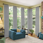 RAIN CITY Long Blackout Curtains 144 Inch Long 2 Panels Grey, Back Tab Pleated Look Drapes for Track System with Hooks, Noise Reducing Spring Blackout Winodw Curtains for Living Room 50x144