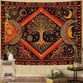 Lunerfex Tree of Life Sun Moon Stars Wall Tapestry, Cosmic Harmony Symbol Tapestries for Home Decor, Mystical Tapestry 60x44 Inch