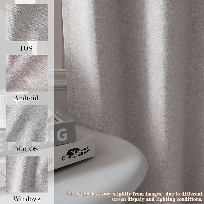 Room Divider Curtains Screen Partitions, Linen Look 100% Blackout Drapery 108 Inches Long, 100" Wide Pinch Pleated Window Drapes, Privacy Protecting, Light Blocking, (1 PC, Browish Grey)