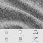 Macochico Pinch Pleated Blackout Curtains 102 Inches Long 100% Blackout Natural Linen Drapes for Bedroom Living Room Windows Farmhouse Burlap Curtains with Tieback 52”Wx102”L Light Grey 1 Panel