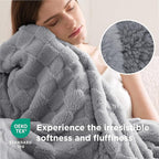 Bedsure GentleSoft Silver Grey Throw Blanket for Couch - Checkered Fleece Blankets Gifts for Women Men Girls, Cute Soft Cozy Throw for Bedroom Home Decor Gifts, 50x60 Inches