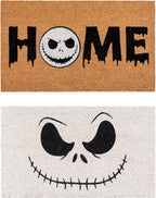 Gertmenian Nightmare Before Christmas Coir Doormat - 2x3 Welcome Mat (2-Pack), Ideal for High Traffic Areas in Front Door, Garage, Entryway - Disney Nightmare Jack Skellington, 80024