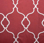 MIUCO Moroccan Embroidered Semi Sheer Curtains Faux Linen Grommet Window Curtains for Bedrooom 52 x 84 Inch 2 Panels, Burgundy