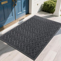 Yimobra Front Door Mat Outdoor Indoor 60x36, All-Season, All-Weather, Heavy Duty Welcome Door Mats Outside Entrance, Non Slip Porch Patio Entrance Mat, Black Gray