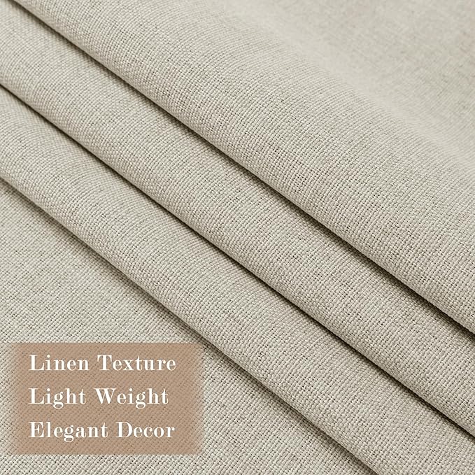 Ivory White Pinch Pleat 100% Blackout Drapes Linen Blend, Room Divider, Room Darkening, Energy Saving, Furniture Protecting, Light Blocking Extra Wide Privacy Curtains, 200Wx102L, 1 PC